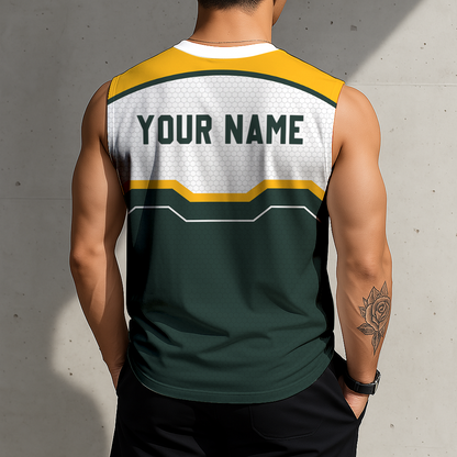 LIMITED EDITION - NEW CUSTOMIZED NFL08 GBP GREEN BAY PACKERS MEN'S GYM SHIRT