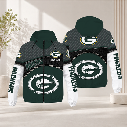 LIMITED EDITION - NEW CUSTOMIZED NFL08 GBP GREEN BAY PACKERS WINDBREAKER JACKET