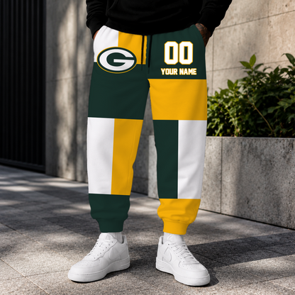 LIMITED EDITION - NEW CUSTOMIZED NFL08 GBP GREEN BAY PACKERS SWEATPANTS
