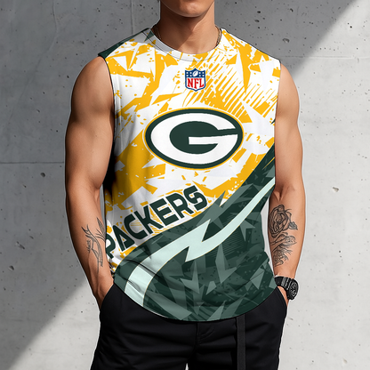 LIMITED EDITION - NEW CUSTOMIZED NFL08 GBP GREEN BAY PACKERS MEN'S GYM SHIRT
