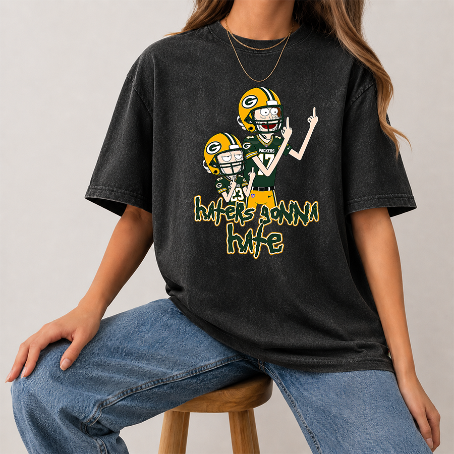 [SPECIAL OFFER] NEW CUSTOMIZED NFL08 GBP GREEN BAY PACKERS FUNNY MULTICOLOR WASHED TEE