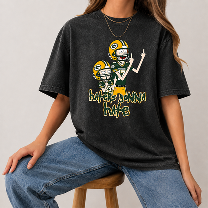 [SPECIAL OFFER] NEW CUSTOMIZED NFL08 GBP GREEN BAY PACKERS FUNNY MULTICOLOR WASHED TEE