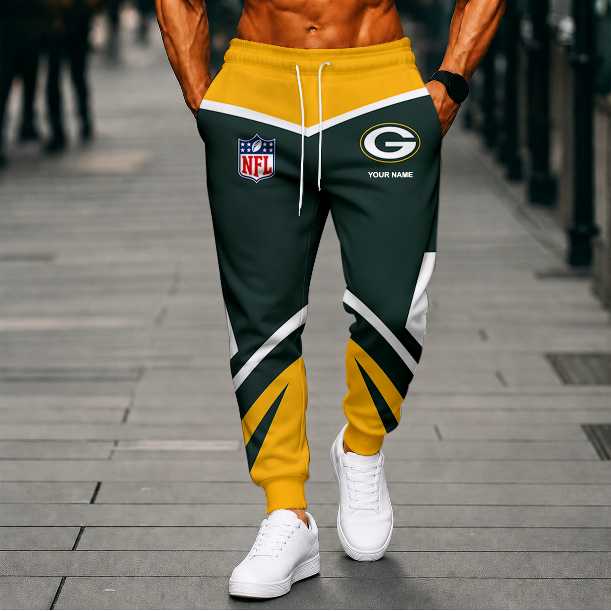 LIMITED EDITION - NEW CUSTOMIZED NFL08 GBP GREEN BAY PACKERS SWEATPANTS