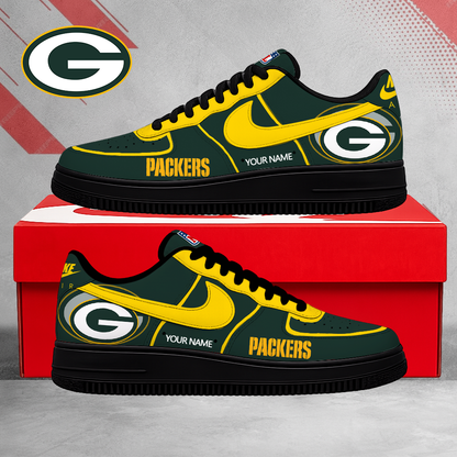 SPECIAL EDITION - NEW CUSTOMIZED NFL08 GBP GREEN BAY PACKERS AF1 SHOES