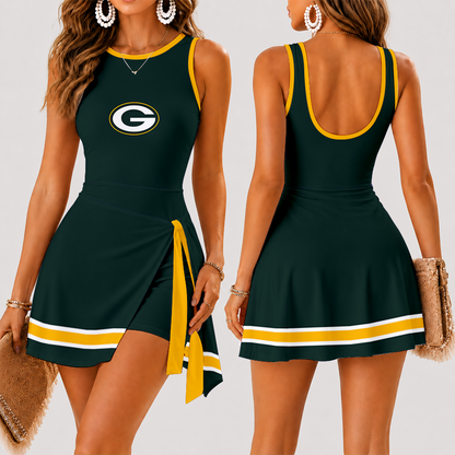 [SPECIAL OFFER] NEW CUSTOMIZED NFL08 GBP GREEN BAY PACKERS WOMEN'S SUMMER SKORT DRESS