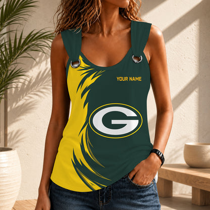LIMITED EDITION - NEW CUSTOMIZED NFL08 GBP GREEN BAY PACKERS O-RING SHOULDER TANK TOP