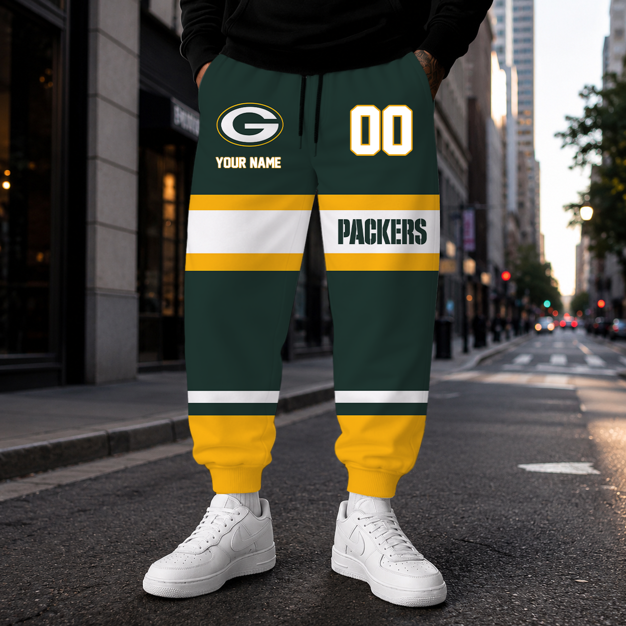 LIMITED EDITION - NEW CUSTOMIZED NFL08 GBP GREEN BAY PACKERS SWEATPANTS