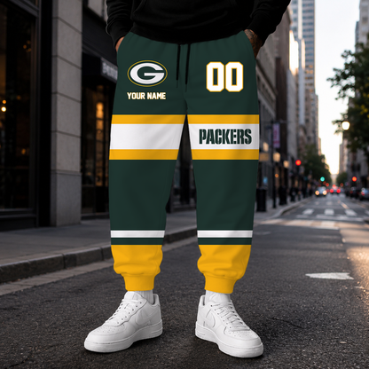 LIMITED EDITION - NEW CUSTOMIZED NFL08 GBP GREEN BAY PACKERS SWEATPANTS