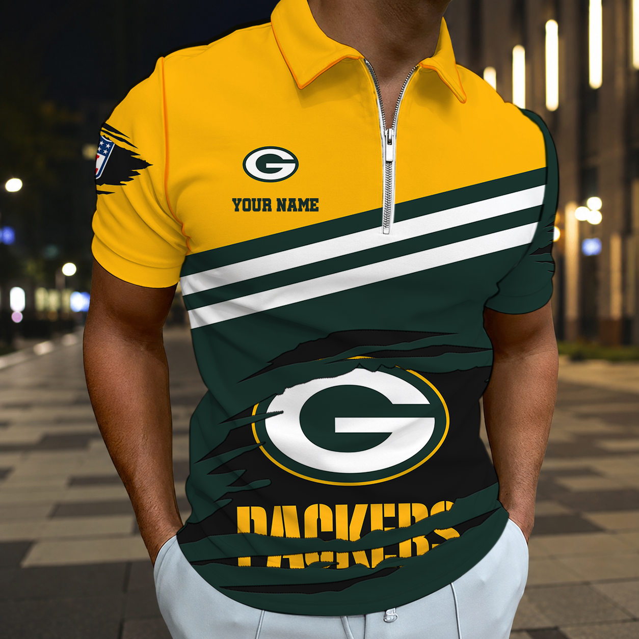 LIMITED EDITION - NEW CUSTOMIZED NFL08 GBP GREEN BAY PACKERS T-SHIRT, POLO SHIRT, ZIP POLO SHIRT, SWEATSHIRT, HOODIE & ZIP HOODIE
