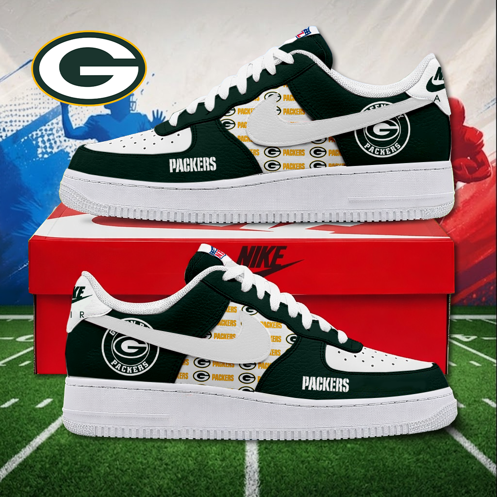 MEGA SALE - NEW CUSTOMIZED NFL08 GBP GREEN BAY PACKERS AF1 SNEAKERS