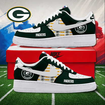 MEGA SALE - NEW CUSTOMIZED NFL08 GBP GREEN BAY PACKERS AF1 SNEAKERS