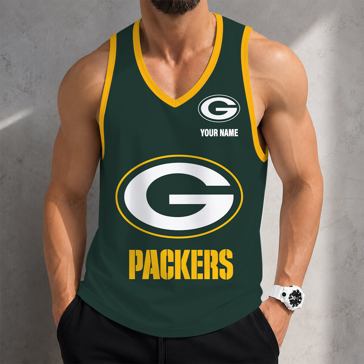 LIMITED EDITION - NEW CUSTOMIZED NFL08 GBP GREEN BAY PACKERS TANK TOP