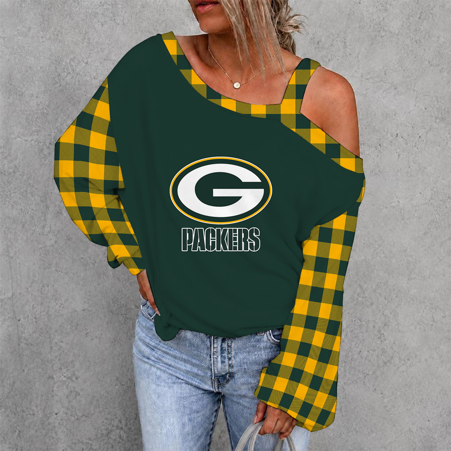 [SPECIAL OFFER] NEW CUSTOMIZED NFL08 GBP GREEN BAY PACKERS DROP SHOULDER SWEATSHIRT