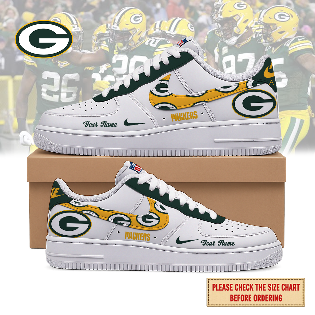 LIMITED EDITION - NEW CUSTOMIZED NFL08 GBP GREEN BAY PACKERS AF1 SHOES