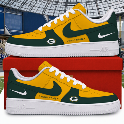 [SPECIAL OFFER] NEW CUSTOMIZED NFL08 GBP GREEN BAY PACKERS AF1 SHOES
