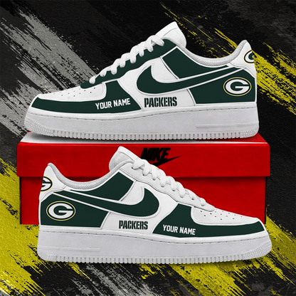 LIMITED EDITION - NEW CUSTOMIZED NFL08 GBP GREEN BAY PACKERS AF1 SHOES