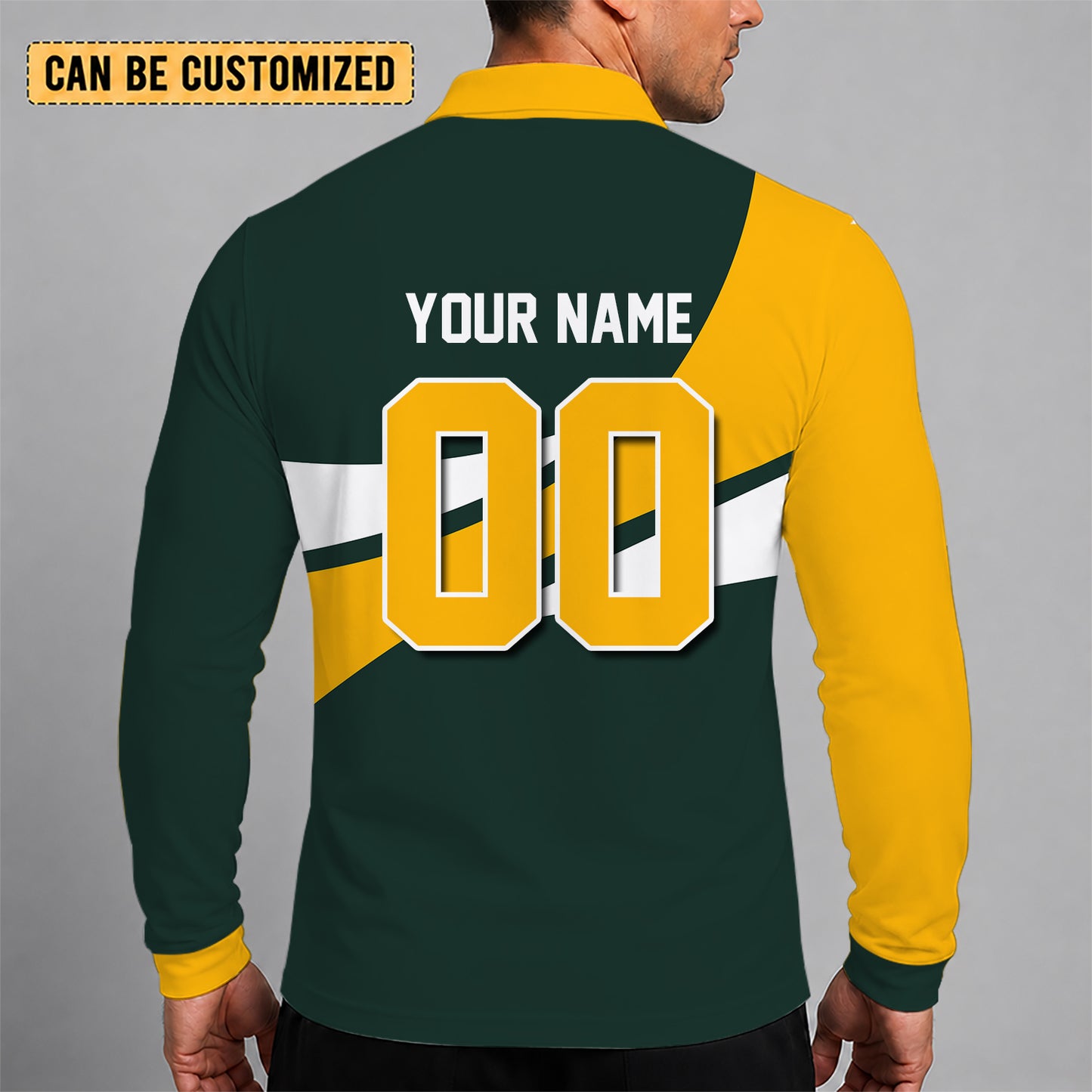 [SPECIAL OFFER] NEW CUSTOMIZED NFL08 GBP GREEN BAY PACKERS LONG SLEEVE POLO SHIRT