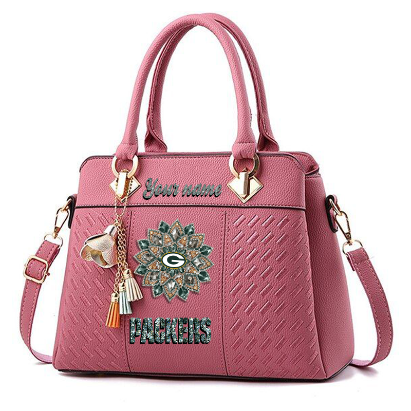 LIMITED EDITION - NEW CUSTOMIZED NFL08 GBP GREEN BAY PACKERS WOMEN'S ZIP HANDBAG MULTICOLOR