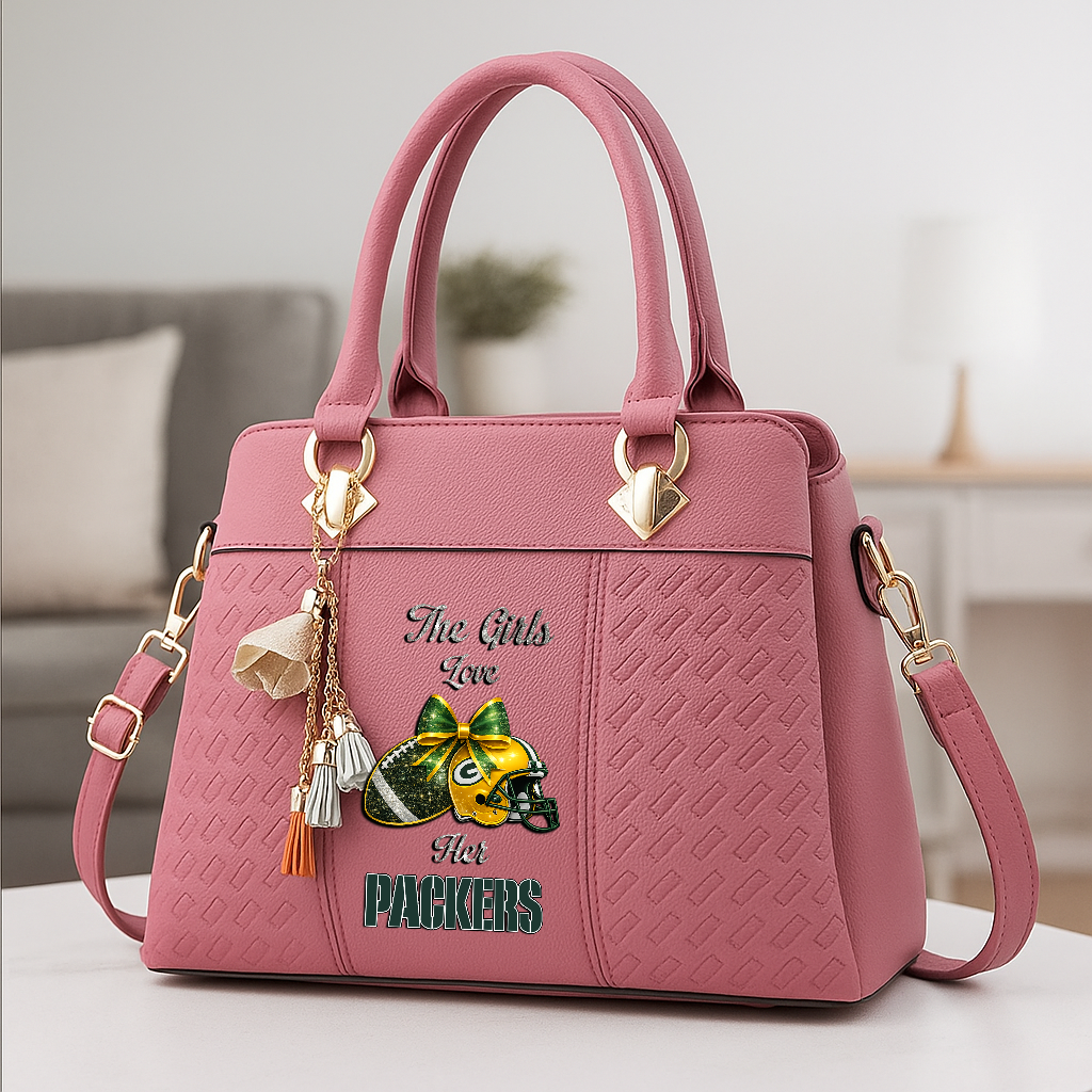 LIMITED EDITION - NEW CUSTOMIZED NFL08 GBP GREEN BAY PACKERS WOMEN'S ZIP HANDBAG MULTICOLOR