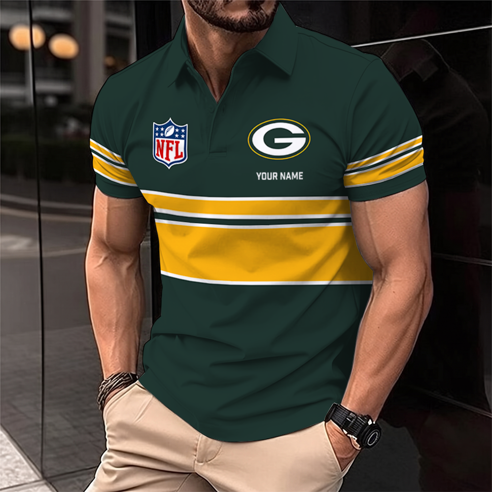 [SPECIAL OFFER] NEW CUSTOMIZED NFL08 GBP GREEN BAY PACKERS POLO SHIRT