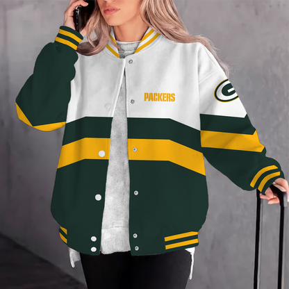 [SPECIAL OFFER] NEW CUSTOMIZED NFL08 GBP GREEN BAY PACKERS SATIN VARSITY & BASEBALL JACKET