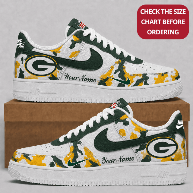 [SPECIAL OFFER] NEW CUSTOMIZED NFL08 GBP GREEN BAY PACKERS AF1 SHOES