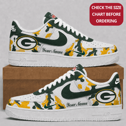 [SPECIAL OFFER] NEW CUSTOMIZED NFL08 GBP GREEN BAY PACKERS AF1 SHOES