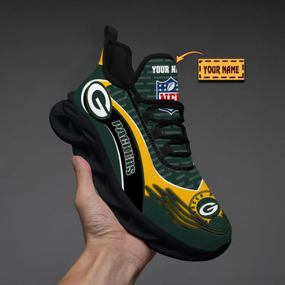 LIMITED EDITION - NEW CUSTOMIZED NFL08 GBP GREEN BAY PACKERS UNISEX MAX SOUL SHOES