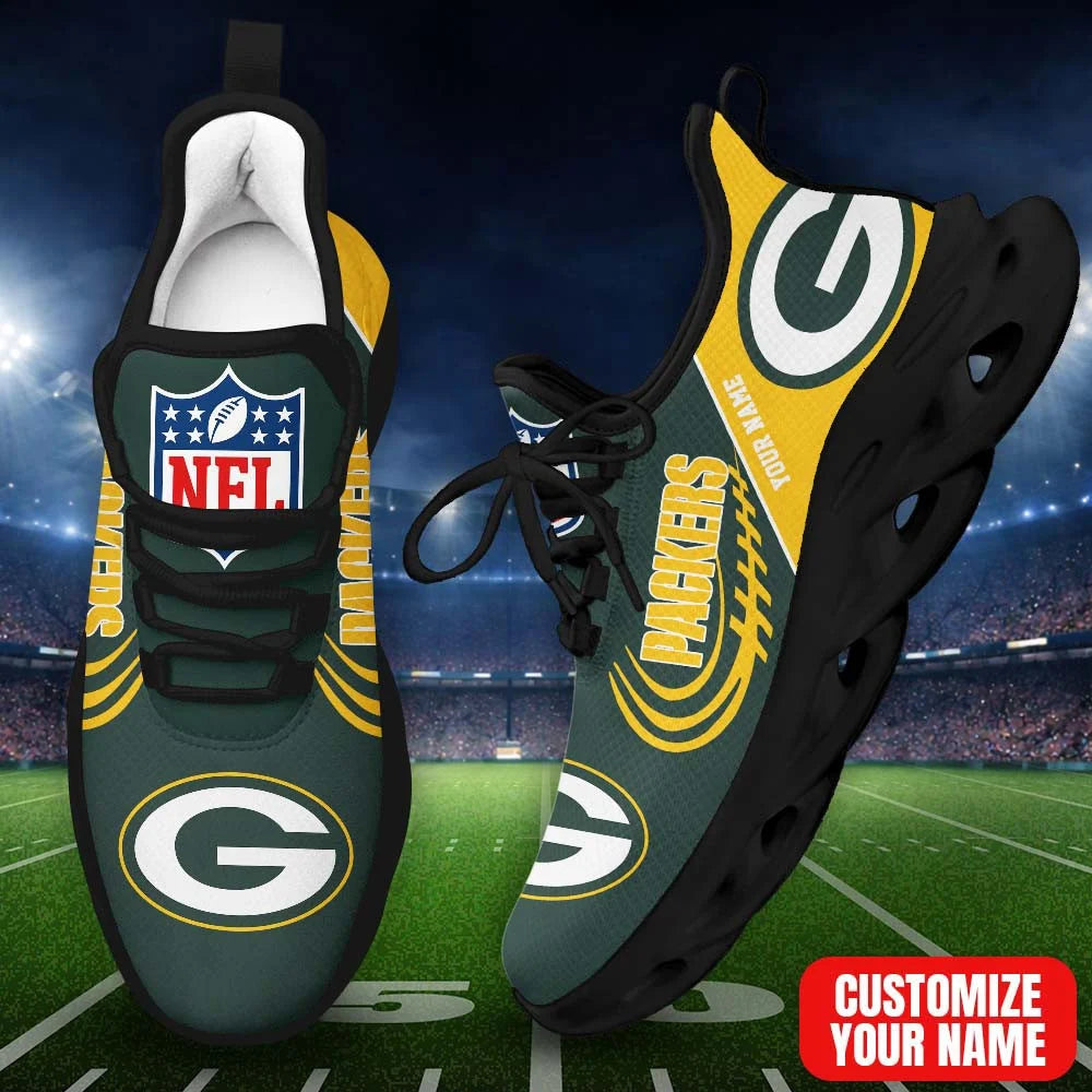 LIMITED EDITION - NEW CUSTOMIZED NFL08 GBP GB PACKERS PREMIUM CLUNKY SNEAKERS
