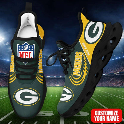LIMITED EDITION - NEW CUSTOMIZED NFL08 GBP GB PACKERS PREMIUM CLUNKY SNEAKERS