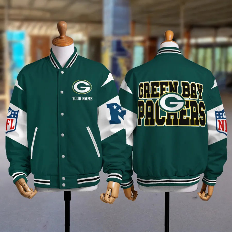 [HOT DEAL] NEW CUSTOMIZED NFL08 GBP GREEN BAY PACKERS SATIN VARSITY & BASEBALL JACKET