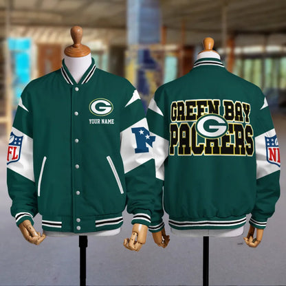 [HOT DEAL] NEW CUSTOMIZED NFL08 GBP GREEN BAY PACKERS SATIN VARSITY & BASEBALL JACKET