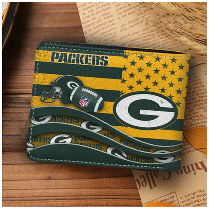 [SPECIAL OFFER] NEW CUSTOMIZED NFL08 GBP GREEN BAY PACKERS LEATHER WALLET