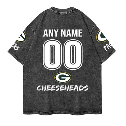 [SPECIAL OFFER] NEW CUSTOMIZED NFL08 GBP GREEN BAY PACKERS MULTICOLOR WASHED TEE