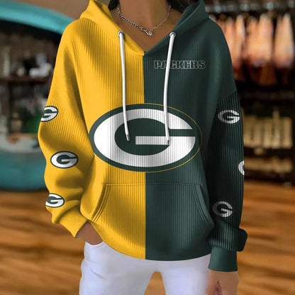[SPECIAL OFFER] NEW CUSTOMIZED NFL08 GBP GREEN BAY PACKERS RIBBED HOODIE & SWEATSHIRT