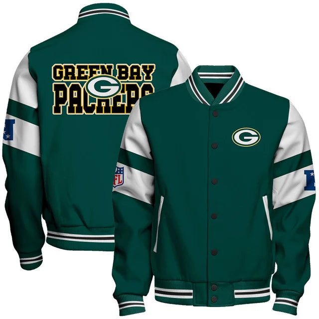 LIMITED EDITION - NEW CUSTOMIZED NFL08 GBP GREEN BAY PACKERS SATIN VARSITY & BASEBALL JACKET