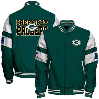 LIMITED EDITION - NEW CUSTOMIZED NFL08 GBP GREEN BAY PACKERS SATIN VARSITY & BASEBALL JACKET
