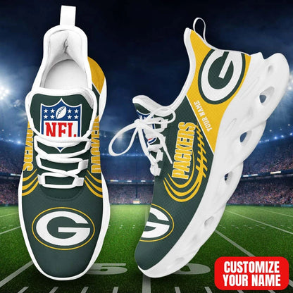 LIMITED EDITION - NEW CUSTOMIZED NFL08 GBP GB PACKERS PREMIUM CLUNKY SNEAKERS