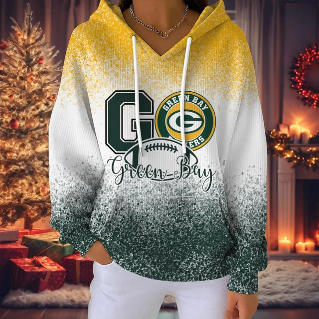 LIMITED EDITION - NEW CUSTOMIZED NFL08 GBP GREEN BAY PACKERS RIBBED HOODIE & SWEATSHIRT