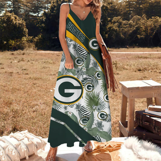 LIMITED RUN - NEW CUSTOMED NFL08 GBP GB PACKERS HAWAIIAN LONG DRESS