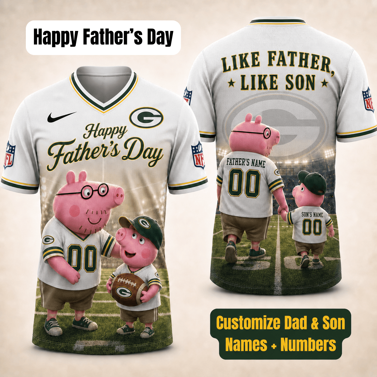[FATHER'S DAY] NEW CUSTOMIZED NFL08 GBP GREEN BAY PACKERS FOOTBALL JERSEY