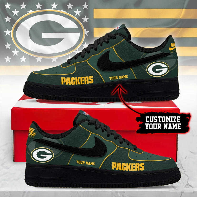 LIMITED EDITION - NEW CUSTOMIZED NFL08 GBP GB PACKERS AF1 SNEAKERS