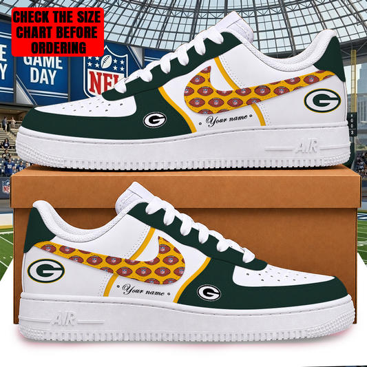 LIMITED EDITION - NEW CUSTOMIZED NFL08 GBP GREEN BAY PACKERS AF1 SHOES