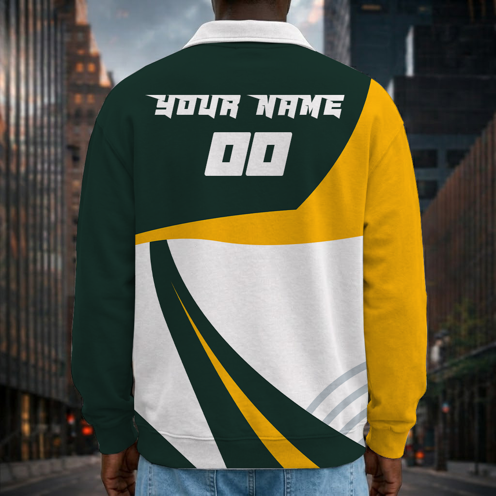 [SPECIAL OFFER] NEW CUSTOMIZED NFL08 GBP GREEN BAY PACKERS LONG SLEEVE POLO SHIRT