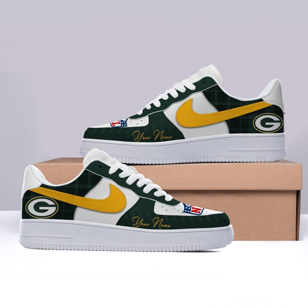 [SPECIAL OFFER] NEW CUSTOMIZED NFL08 GBP GREEN BAY PACKERS AF1 SHOES