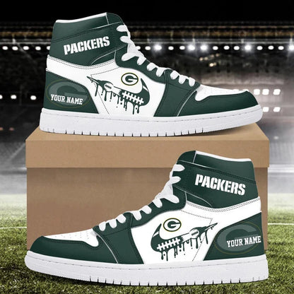 LIMITED EDITION - NEW CUSTOMIZED NFL08 GBP GREEN BAY PACKERS AIR JORDAN SNEAKERS