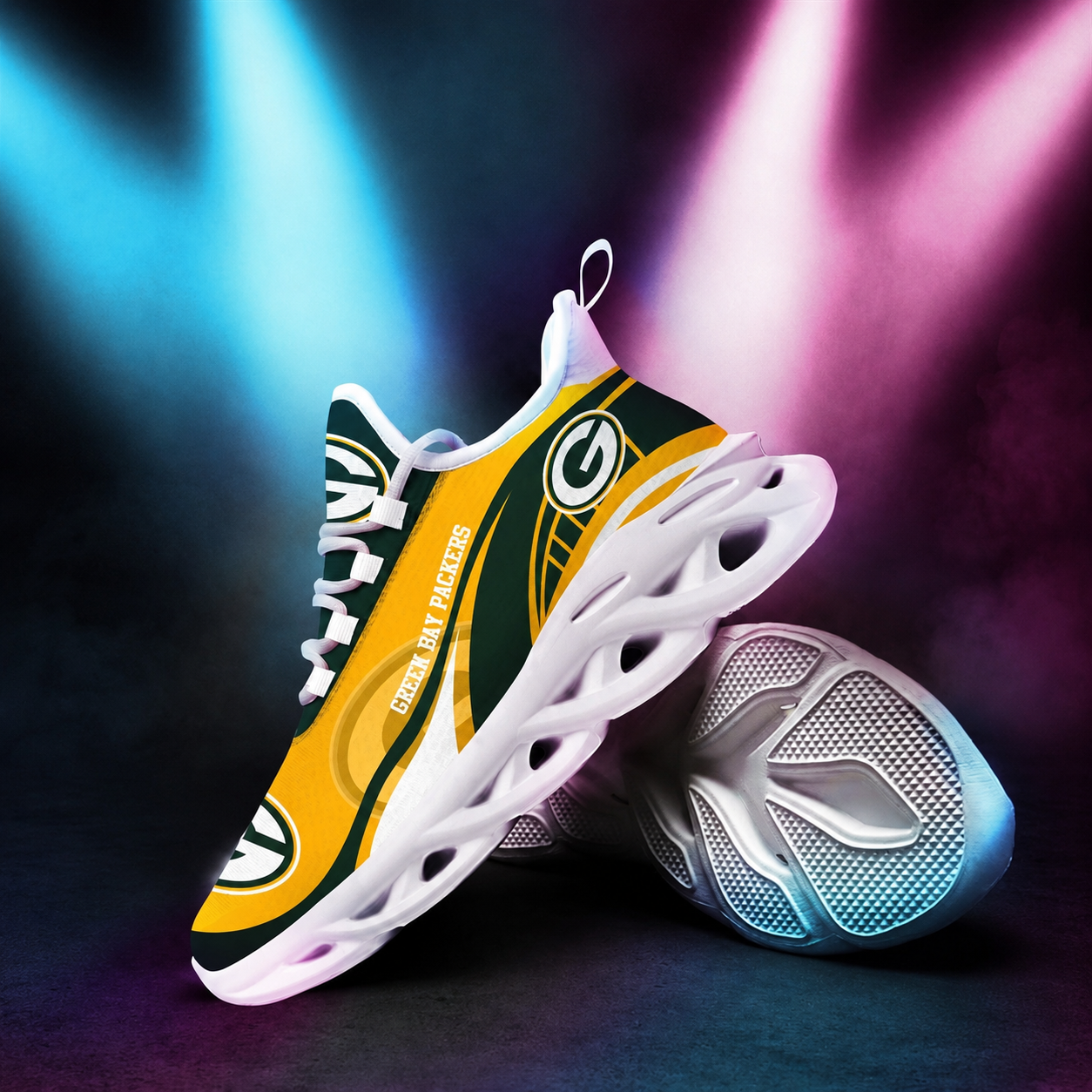 LIMITED EDITION - NEW CUSTOMIZED NFL08 GBP GREEN BAY PACKERS UNISEX MAX SOUL SHOES