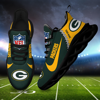 LIMITED EDITION - NEW CUSTOMIZED NFL08 GBP GREEN BAY PACKERS UNISEX MAX SOUL SHOES