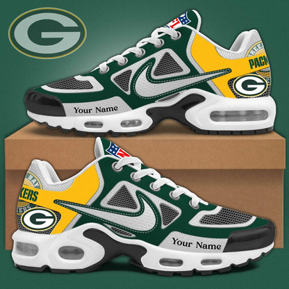 LIMITED EDITION - NEW CUSTOMIZED NFL08 GBP GREEN BAY PACKERS UNISEX AIR MAX PLUS SNEAKERS