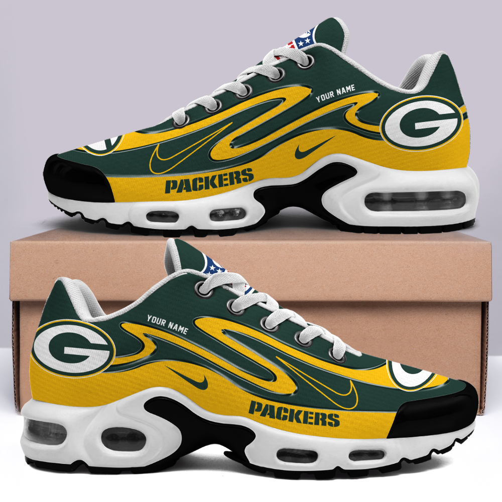 LIMITED EDITION - NEW CUSTOMIZED NFL08 GBP GREEN BAY PACKERS AIR MAX PLUS SNEAKERS